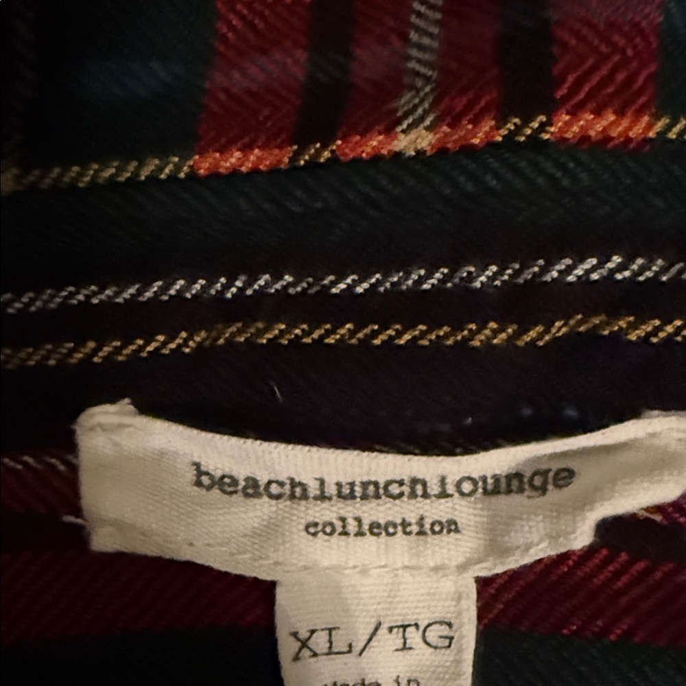 beachlunchlounge Women's Red and Black Plaid Button Down Shirt - Picture 5 of 7